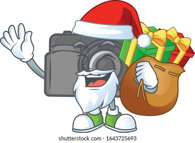 Santa digital camera Cartoon design having a sack of gifts