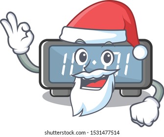 Santa digital clock on a cartoon chair