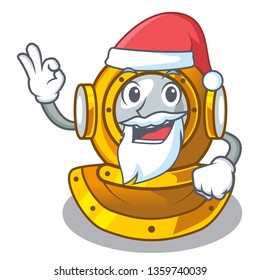 Santa diving helmet on a cartoon table