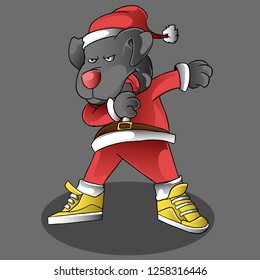 santa dog gray merrychristmas