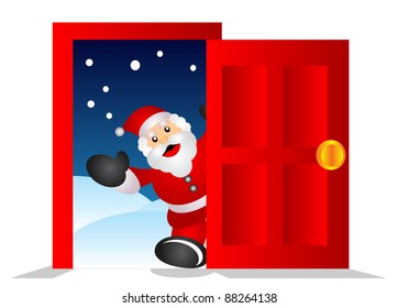 Santa In The Door