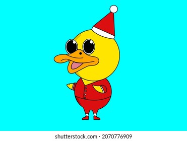 Santa of duck character icon