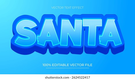 Santa editable text effect template Suitable for Winter and Christmas Season Theme