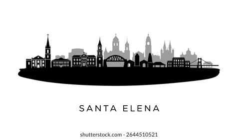 Santa Elena Ecuador Skyline Silhouette Vector.