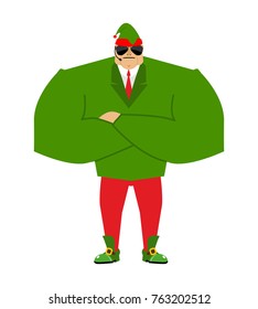 Santa Elf bodyguards. Christmas guards. Protecting new year. Defenders of gifts for children. santas helper