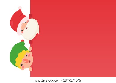Santa and Elves are happy to give out gifts to the children for Christmas.