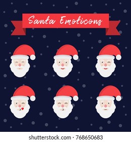 Santa emoticon  vector