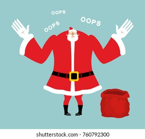 Santa Empty Red Bag. Gifts Ended. Santa Claus Sorry Speaks 