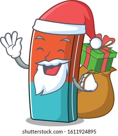 Santa eraser Cartoon character design having box of gift