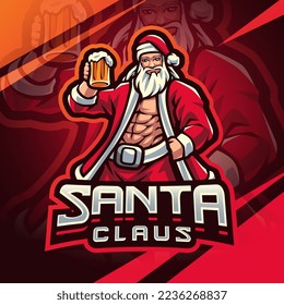 Santa esport mascot logo design