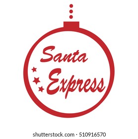 Santa express. Cartoon illustration of christmas ball 