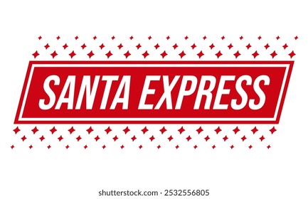 Santa express. Christmas stamp design. Holiday template for Xmas handmade gifts. 