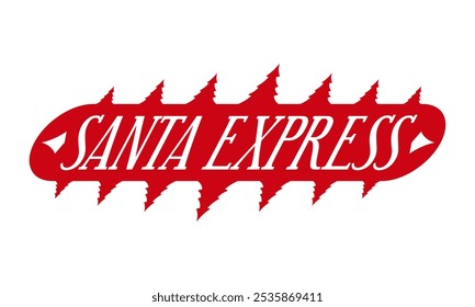 Santa express.Christmas stamp design. Holiday template for Xmas handmade gifts. Vector illustration