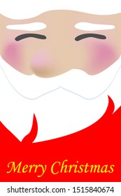 Santa face with beard cartoon character. Merry Christmas and happy new year. Vector Illustration, design for greeting card, banner, poster, flyer, invite.