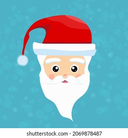  Santa face with hats Vector, mustache and beards. Christmas Santa design elements. Christmas santa vector