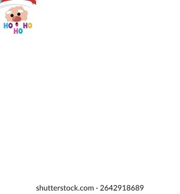 Santa face with Ho Ho text. Vector illustration