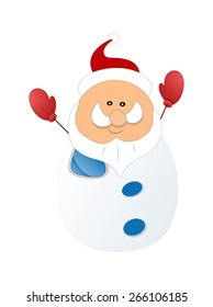 Santa Face on Snowman Body