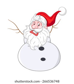 Santa Face on Snowman Body