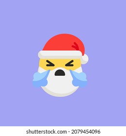 Santa Face with Steam From Nose flat icon, vector sign, colorful pictogram. Symbol, logo illustration. Flat style design