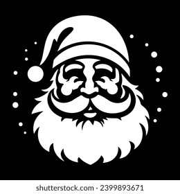 Santa Face Stencil Template. Stencils Design for Window. Image suitable for laser cutting, plotter cutting or printing.