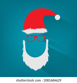 Santa face suit simple clip art vector illustration