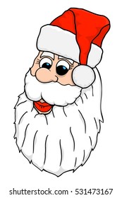 Santa Face. Vector illustration image Isolated on white