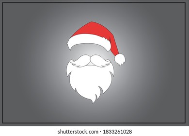 Santa Face vector, red hat and white face, Christmas vector, 