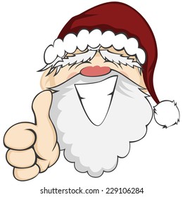 Santa Faces - Santa Claus is smiling and showing "ok"