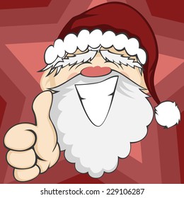 Santa Faces - Santa Claus is smiling and showing "ok" (background)