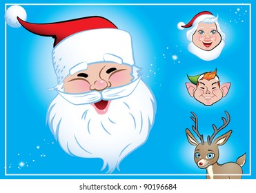 Santa Family and Helpers (May be used "as is," or easily copy and past each character as needed.)