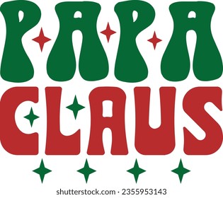 santa family retro svg design and eps file