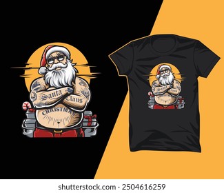 Santa is fat and cool t shirt design