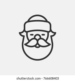 Santa or Father Christmas face. Flat vector icon