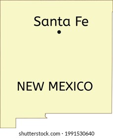 Santa Fe city location on New Mexico state map