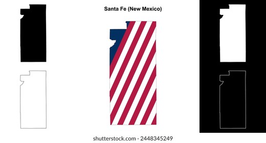 Santa Fe County (New Mexico) outline map set