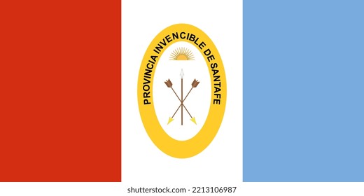 Santa Fe Flag. Argentina Provinces. Vector Illustration.