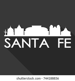 Santa Fe Flat Icon Skyline Silhouette Design City Vector Art Famous Buildings.