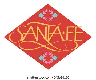 Santa Fe International Cities Hand Lettering Vector