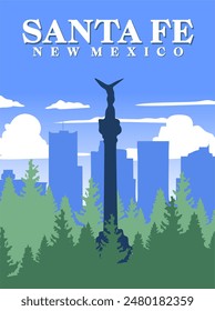 santa fe new mexico with beautiful sky background 