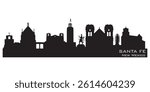 Santa Fe New Mexico city skyline Detailed vector silhouette