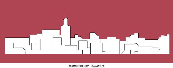 Santa Fe, New Mexico, city silhouette