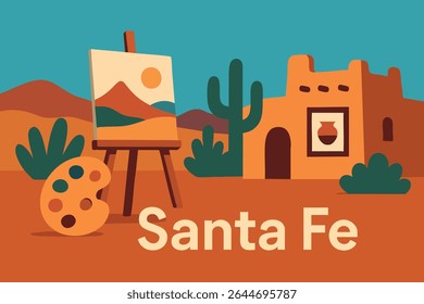 Santa Fe, New Mexico, known for its vibrant and diverse art scene, showcases a blend of traditional Native American art, contemporary works, and a bustling cultural community