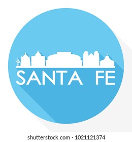 Santa Fe New Mexico USA Flat Icon Skyline Silhouette Design City Vector Art