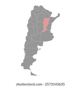 Santa Fe Province map, administrative division of Argentina. Vector illustration.