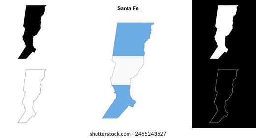 Santa Fe province outline map set