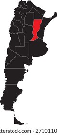 Santa Fe Region auf der Karte von Argentinien Editable Vector