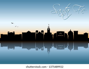 Santa Fe skyline - New Mexico, United States of America, USA - vector illustration