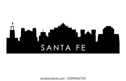 Silhouette de perfil de Santa Fe. Diseño de la ciudad de Santa Fe negra aislado de fondo blanco. 