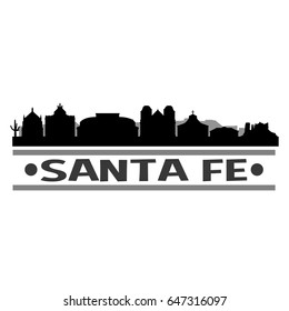 Santa Fe Skyline Silhouette Design Vector Art