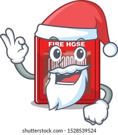 Santa fire hose cabinet on the cartoon